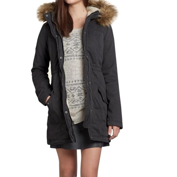 hollister sherpa lined coat